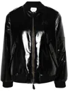 Mvp Wardrobe Montenapoleone Coated Bomber Jacket In Black