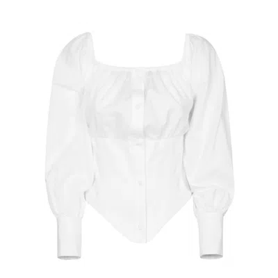 Mvp Wardrobe Port Grimaud Shirt Top In Cotton In White