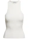 Mvp Wardrobe 'santa Monica' White Ribbed Tank Top In Viscose Blend Woman In White