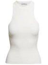 Mvp Wardrobe 'santa Monica' White Ribbed Tank Top In Viscose Blend Woman In White