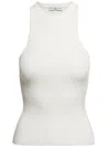 MVP WARDROBE 'SANTA MONICA' WHITE RIBBED TANK TOP IN VISCOSE BLEND WOMAN