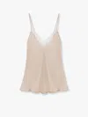 Mvp Wardrobe Satin Tank Top With Lace Inserts