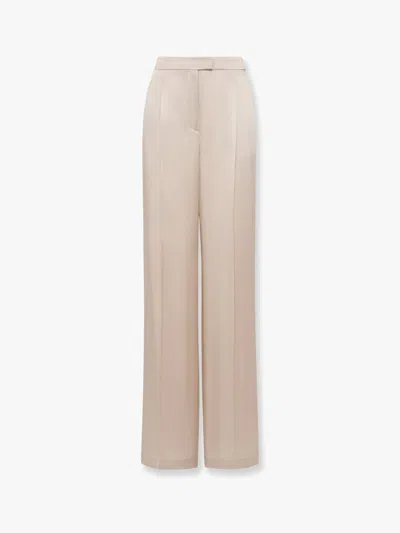 Mvp Wardrobe Satin Trousers With Wide Leg In Beige