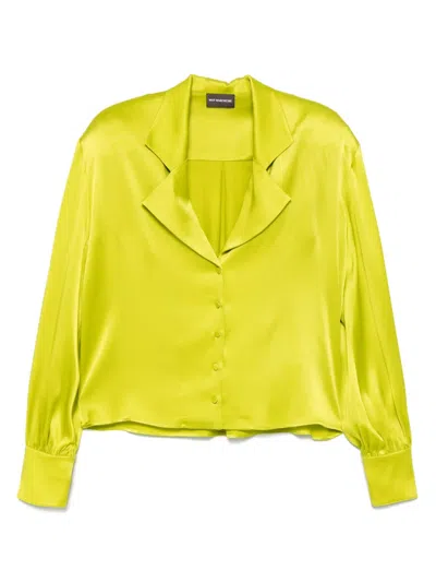 Mvp Wardrobe Satined Shirt In Green