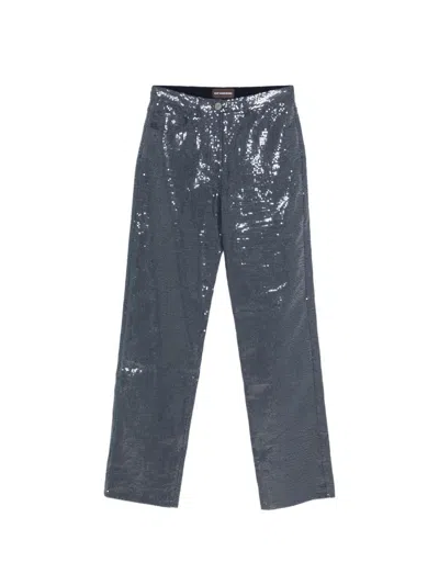 Mvp Wardrobe Sequin Embellishment Trousers In Gray