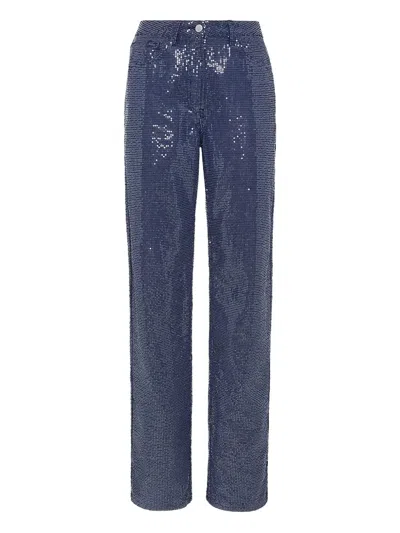 Mvp Wardrobe Sequinned Jeans In Blue