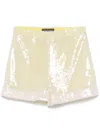 Mvp Wardrobe Sequinned Shorts In Yellow