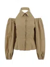 Mvp Wardrobe Cotton Shirt With Balloon Sleeves