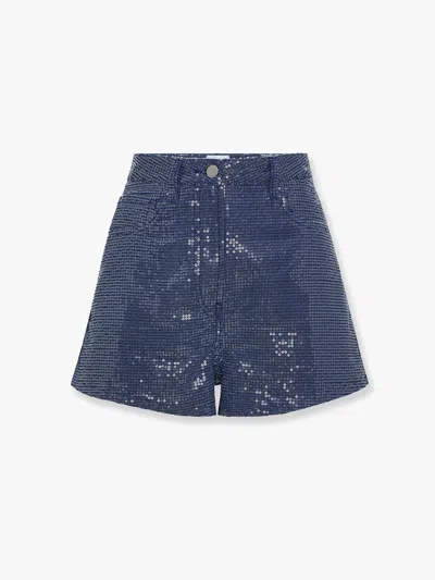 Mvp Wardrobe Shorts In Misto Cotone Con Paillettes Allover In Blue