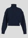 Mvp Wardrobe Trigger Knit Turtleneck Sweater In Blunavy