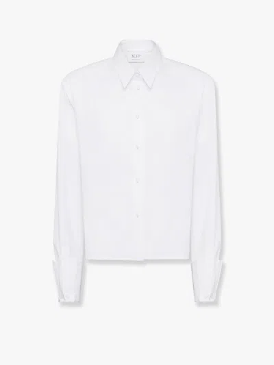 Mvp Wardrobe Tessa Cotton Shirt With Maxi Cuffs In White
