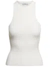 Mvp Wardrobe 'santa Monica' White Ribbed Tank Top In Viscose Blend Woman In White