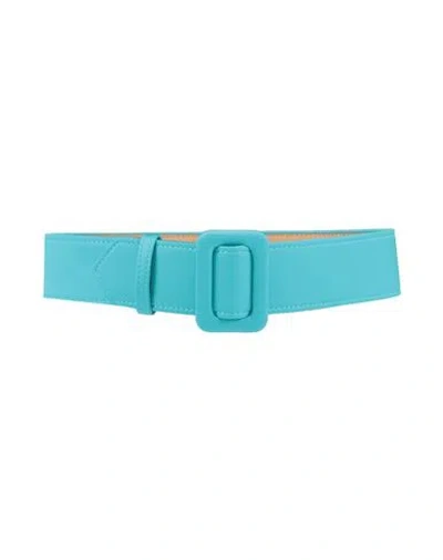 Mvp Wardrobe Woman Belt Turquoise Size S Textile Fibers In Blue