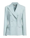 Mvp Wardrobe Woman Blazer Sky Blue Size 6 Polyamide, Virgin Wool, Viscose, Elastane, Polyester