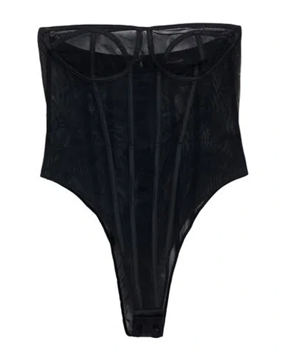 Mvp Wardrobe Woman Bodysuit Black Size 6 Polyamide, Elastane