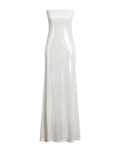Mvp Wardrobe Woman Maxi Dress Off White Size 6 Polyester, Elastane