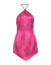 Mvp Wardrobe Woman Mini Dress Fuchsia Size 6 Linen, Viscose In Pink