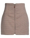 Mvp Wardrobe Woman Mini Skirt Brown Size 6 Polyester, Virgin Wool, Elastane In Brown