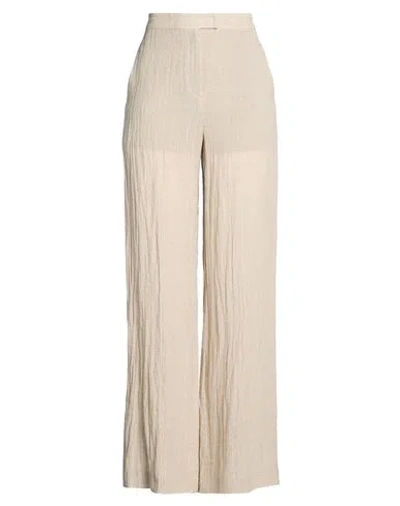 Mvp Wardrobe Woman Pants Beige Size 10 Acetate, Silk In Brown