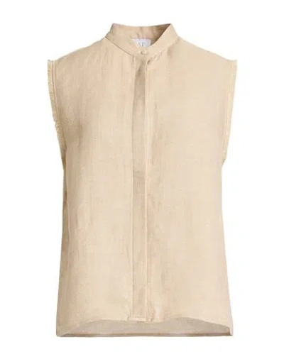 Mvp Wardrobe Woman Shirt Beige Size 6 Linen, Viscose In Neutral