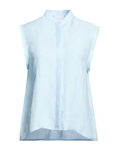 Mvp Wardrobe Woman Shirt Sky Blue Size 6 Linen, Viscose
