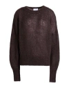 Mvp Wardrobe Woman Sweater Dark Brown Size 8 Superkid Mohair, Polyamide, Merino Wool