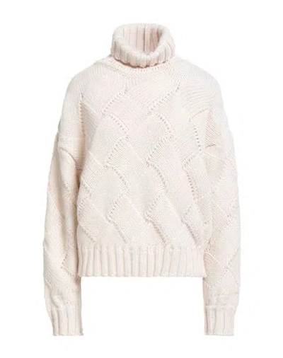 Mvp Wardrobe Woman Turtleneck Cream Size 6 Polyacrylic, Polyester In White