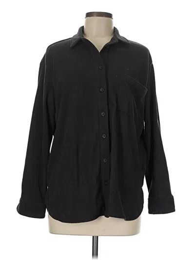 Pre-owned Mwl By Madewell Long Sleeve Blouse In Black