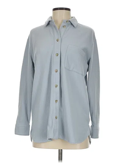 Pre-owned Mwl By Madewell Long Sleeve Blouse In Blue