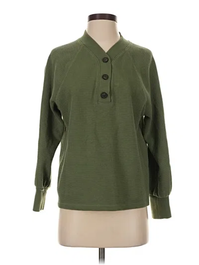 Pre-owned Mwl By Madewell Long Sleeve Blouse In Green