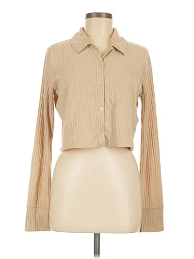 Pre-owned Mwl By Madewell Long Sleeve Blouse In Tan