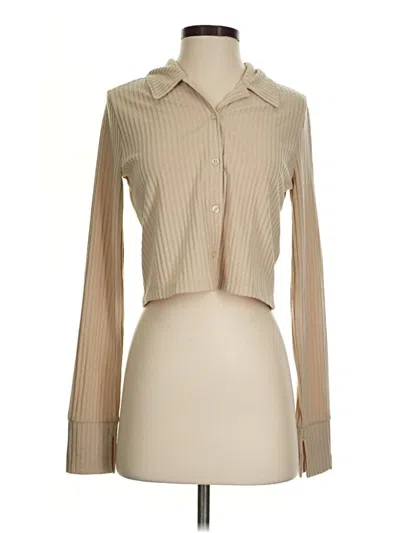 Pre-owned Mwl By Madewell Long Sleeve Polo Shirt In Tan