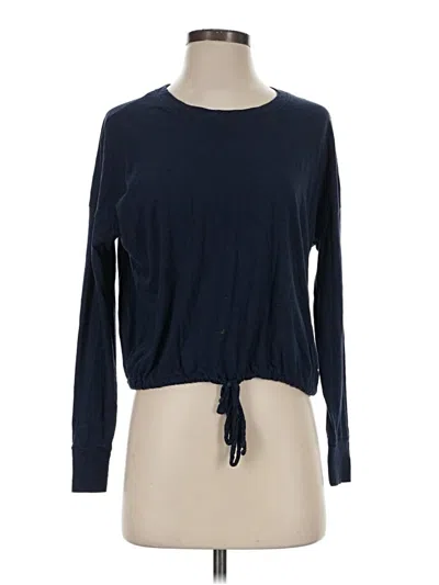Pre-owned Mwl By Madewell Long Sleeve Top Blue Boatneck Tops