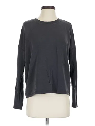 Pre-owned Mwl By Madewell Long Sleeve Top Gray Crew Neck Tops