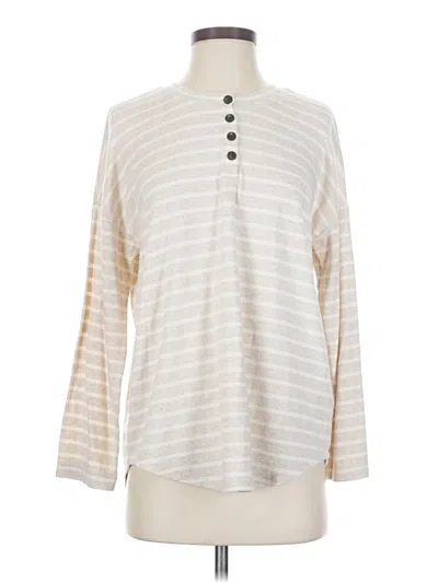 Pre-owned Mwl By Madewell Long Sleeve Top Ivory Mock Neckline Tops