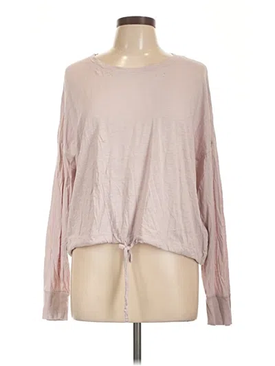 Pre-owned Mwl By Madewell Long Sleeve Top Pink Keyhole Neckline Tops