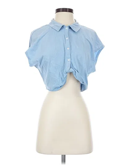 Pre-owned Mwl By Madewell Short Sleeve Polo Shirt In Blue