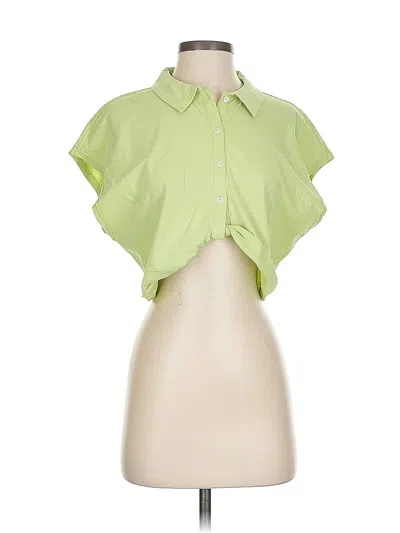 Pre-owned Mwl By Madewell Sleeveless Button Down Shirt In Green