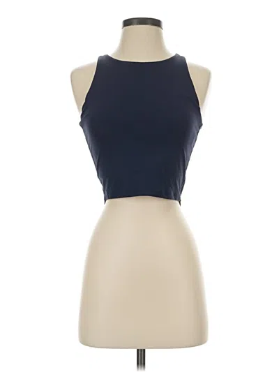 Pre-owned Mwl By Madewell Tank Top Blue Halter Neckline Tops