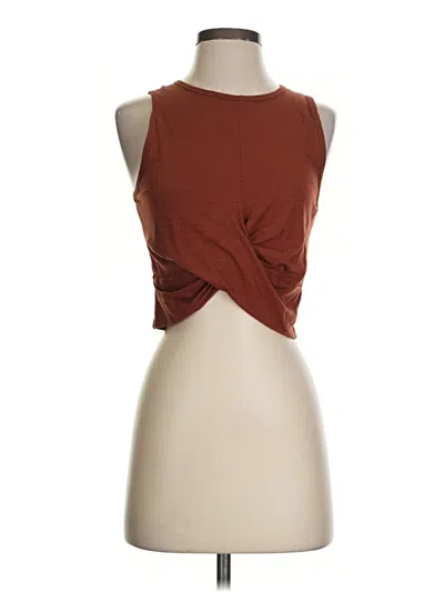 Pre-owned Mwl By Madewell Tank Top Brown Halter Neckline Tops