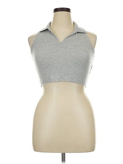Pre-owned Mwl By Madewell Tank Top Silver Halter Neckline Tops