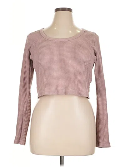 Pre-owned Mwl By Madewell Thermal Top Pink Square Neckline Tops