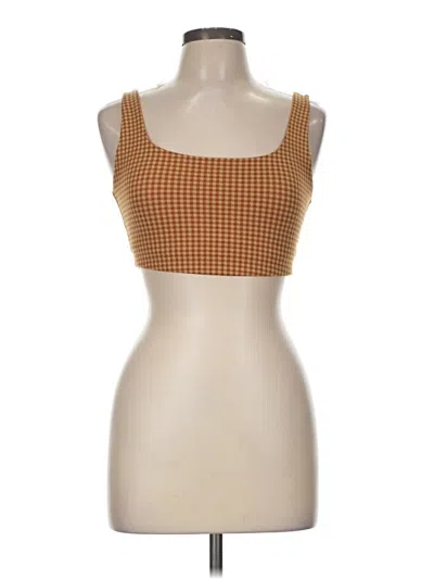 Pre-owned Mwl By Madewell Tube Top Brown Square Neckline Tops