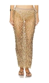 My Beachy Side Embellished Crochet Adora Skirt In Gold
