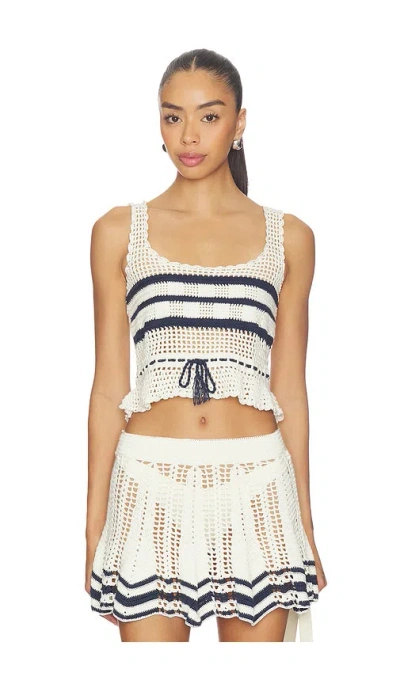My Beachy Side Amie Hand-crocheted Top In Ivory