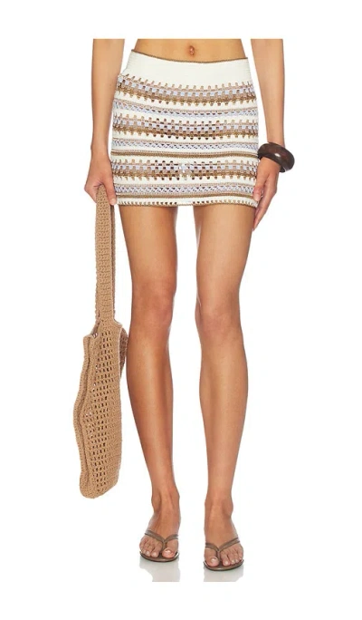 My Beachy Side Celia Hand Crocheted Skirt In Multi