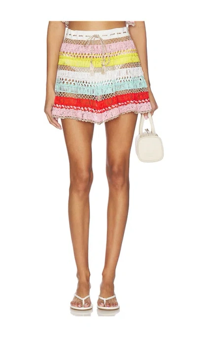 My Beachy Side Cleo Hand-crocheted Skirt In Multi
