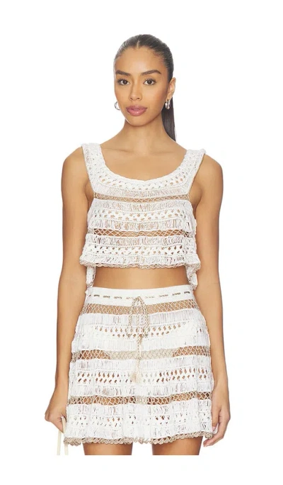 My Beachy Side Cleo Hand-crocheted Top In White