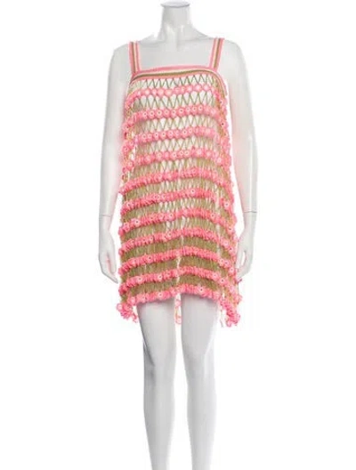 Pre-owned My Beachy Side Floral Print Cover-up In Pink