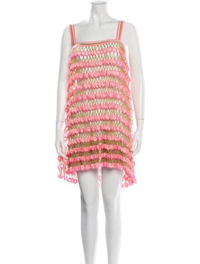 Pre-owned My Beachy Side Floral Print Cover-up In Pink